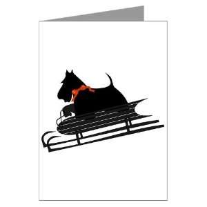 Scottish Terrier Sledding Greeting Cards Pk of 10 Funny Greeting Cards 