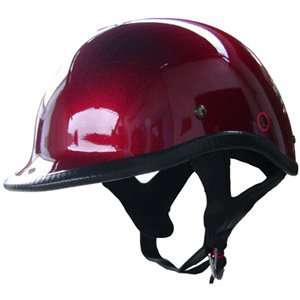  Lowest Profile Polo Motorcycle Half Helmet Wine Red 