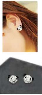 New Korean Style full rinestone Bear Earring E 109  