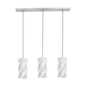   Light Rectangular Pendant in Satin Chrome with O