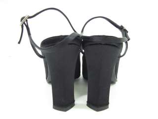 VERA WANG Black Leather Pointed Toe Slingback Heels 6.5  