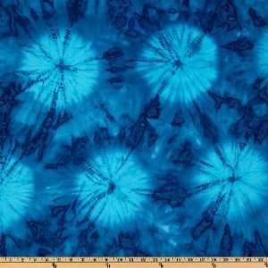  44 Wide Mai Tai Batik Tie Die Blue Fabric By The Yard 