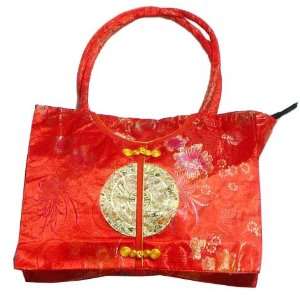  Red Chinese Silk Handbag 