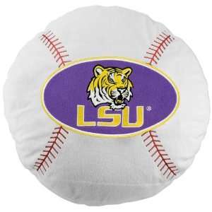  LSU Tigers White 16 Team Logo Baseball Pillow Sports 