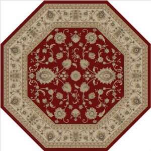  Red / Ivory Oriental Octagon Rug Size Octagon 710