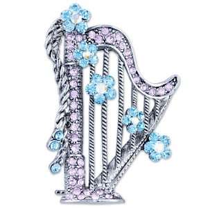  Vintagek Crystal Harp Brooch Gifts Pugster Jewelry