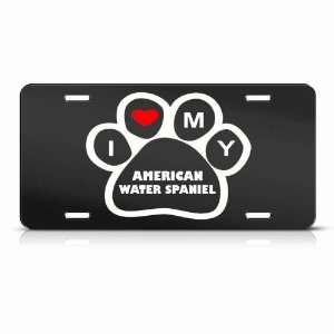  American Water Spaniel Dog Dogs Animal Metal License Plate 
