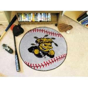  Wichita State WSU Shockers Baseball Shaped Area Rug 