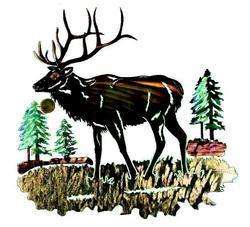 New Large 3D ELK METAL WALL ART Western Lodge Decor Country Rustic 