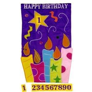  Appliqued Happy Birthday Garden Flag with Numbers Patio 