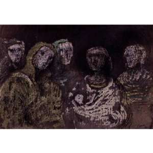 Hand Made Oil Reproduction   Henry Moore   32 x 32 inches   Figures In 