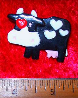 Valentines Day Vintage Love Cow Pin, Hallmark 1989  
