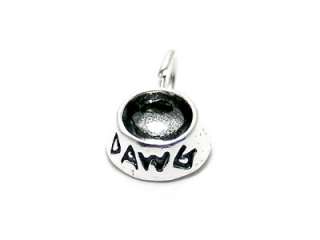 sterling silver *3D DOG DAWG BOWL charm 286  