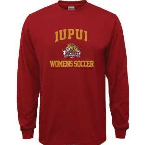 IUPUI Jaguars Cardinal Red Youth Womens Soccer Arch Long Sleeve T 