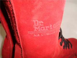 UK 8 US DR DOC MARTENS BOOTS SHOES 10 EYE MADE ENGLAND WOMEN RED 