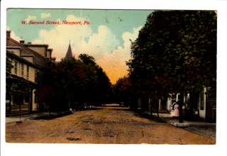2nd Street Newport Pennsylvania PA Old 1917 Postcard Perry County 