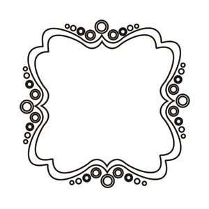  Unmounted Red Rubber Stamp 3.25x3.25 Retro Bubble Frame 