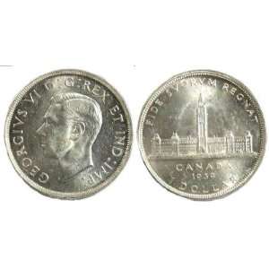   Uncirculated 1939 Canadian Silver Dollar  Parliment 