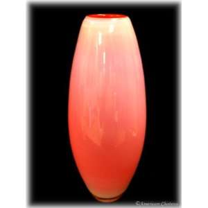  Art Glass 12 Red Fused Hand Blown Vase