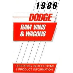    1986 DODGE RAM VAN & WAGON Owners Manual User Guide Automotive
