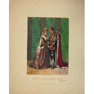  Henry 5 Five V Play Act Scene Color Antique Print Old 
