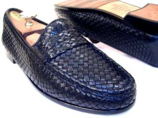 Bruno Magli Mens Woven Black Italian Dress Shoes Loafers 11 M  