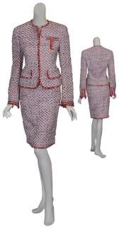 ESCADA Textured Weave Jacket Skirt Suit 36 6 $1950 NEW  