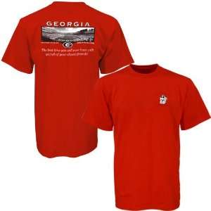  Georgia Bulldogs Red Stadium T shirt