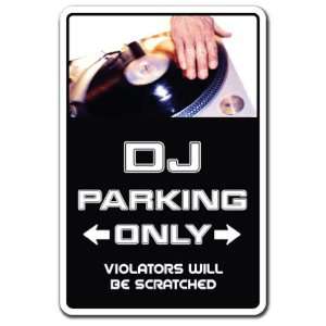  DJ ~Sign~ parking records turn tables mixer disc jockey 