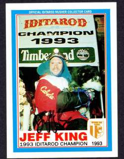 Iditarod Sled DogRace Champion Jeff King 1993 AUTOGRAPH  