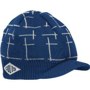 Indianapolis Colts Retro Sport Pattern Visor Knit Hat  
