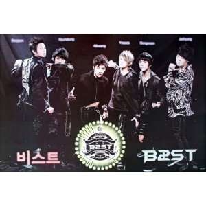  B2ST lineup horiz black POSTER 34 x 23.5 Korean boy band B 