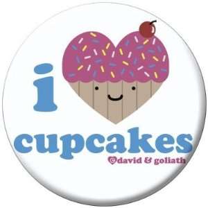  David & Goliath I Heart Cupcakes Button 81474 Kitchen 