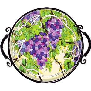 16.25 x 14.25 x 4 Grape Arbor Beveled Stained Glass Art 