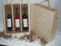 Triple Bottle Wood Wine Gift Box Crate Wood Front  