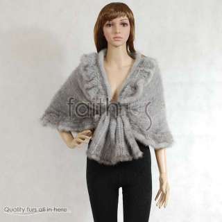 Womens knitted Mink fur cape. No lining. Excellent handcraft.