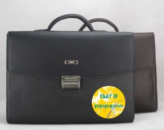 Mens leather business Briefcase Shoulder Bag with lock  