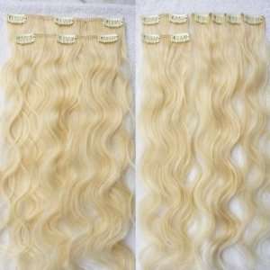  16 #613 Remy Body Wave Human Hair Clip on Extensions 