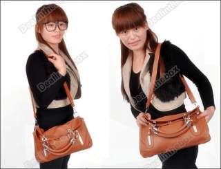 Korean Womans PU Leather Light ANDThin Shoulder Purse Handbag 