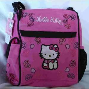 Hello Kitty Diaper Bag with Side Compartments and Shoulder Strap, Pink 