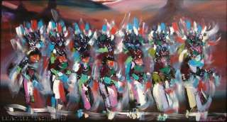   Kachina Dancers Original Oil Painting L@@K MAKE AN OFFER  