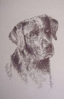 BLACK LABRADOR RETRIEVER DOG ART #42 Kline adds dogs name into print 