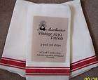 RED STRIPED FLOUR SACK TOWELS~Aunt Marthas 18x28 Great for 