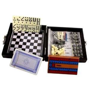   Size ~ 6 in 1 ~ Chess Checkers Cards Dominoes Dice Toys & Games