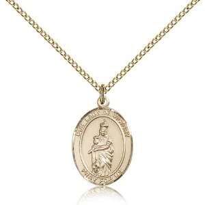  Gold Filled O/L Our Lady of Victory Medal Pendant 3/4 x 1 