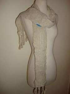 Neck wrap winter scarf Knitted Chunky Puffy Cream soft  