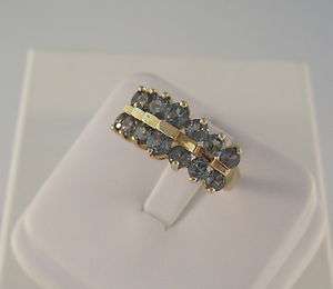   10kt Yellow Gold Blue Topaz Ring Band 3.6 Grams Size 6 Not Scrap