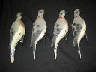 NEW Lot Of 4 Realistic Plastic Clip On Limb Dove Decoys  