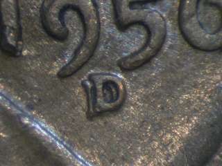 1956 D/D Lincoln Wheat Cent, RPM Re Punched Mint Mark .  