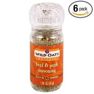 Wild Oats Natural Beef & Pork Seasoning, 1.94 Ounce Jars with Built In 